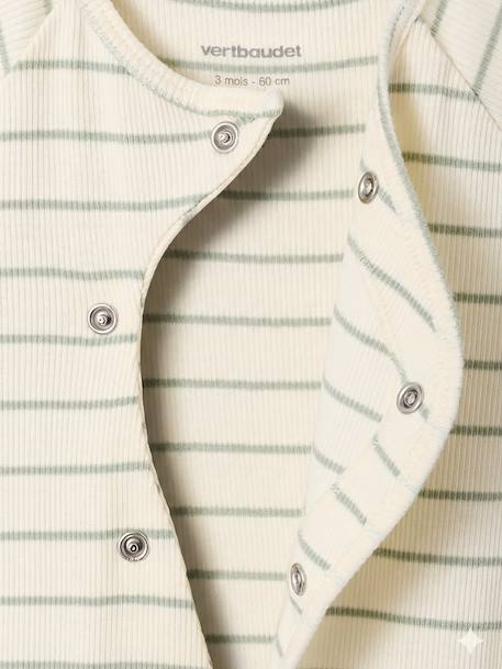 Pack of 2 customisable baby playsuits sage green - vertbaudet enfant 