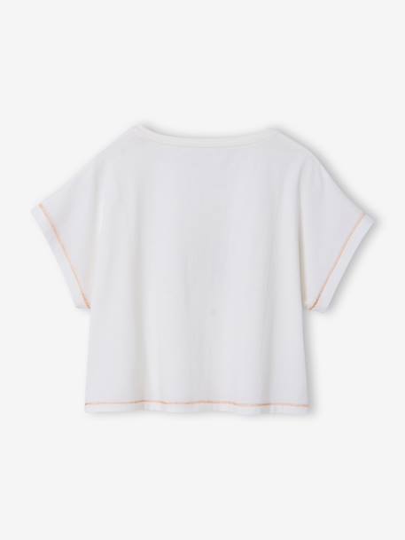Girl's short-sleeved t-shirt ecru - vertbaudet enfant 