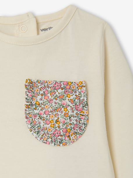 Girl's long-sleeved T-shirt ecru - vertbaudet enfant 