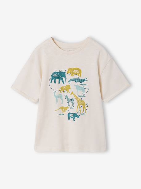 Boy's short-sleeved t-shirt ecru - vertbaudet enfant 