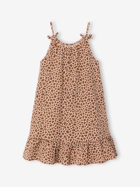 Girl's fine strap jersey dress beige - vertbaudet enfant 