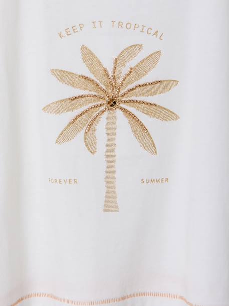 Girl's short-sleeved t-shirt ecru - vertbaudet enfant 
