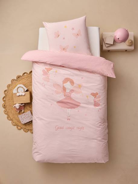 Duvet cover and pillowcase bedding set pale pink - vertbaudet enfant 