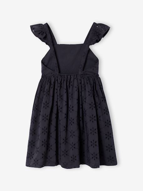 Girl's Embroidered Dress slate grey - vertbaudet enfant 