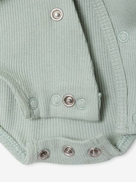 Pack of 2 customisable baby playsuits sage green - vertbaudet enfant 