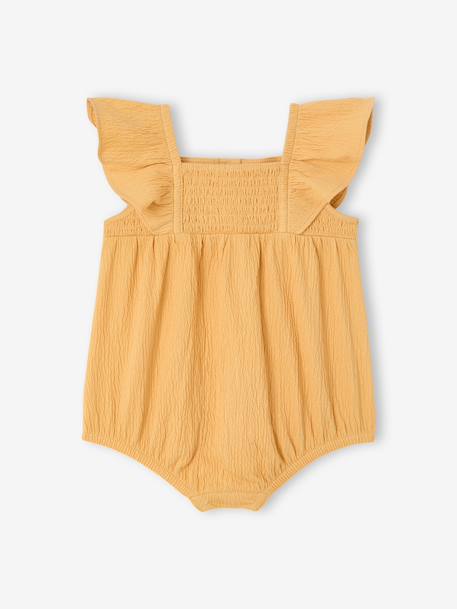 Baby girl sleepsuit in organic cotton aqua green+mustard - vertbaudet enfant 