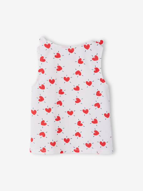 Sleeveless t-shirt for girls ecru+sage green - vertbaudet enfant 