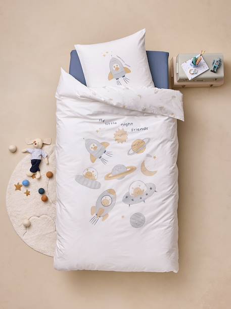 Duvet cover and pillowcase bedding set ecru - vertbaudet enfant 