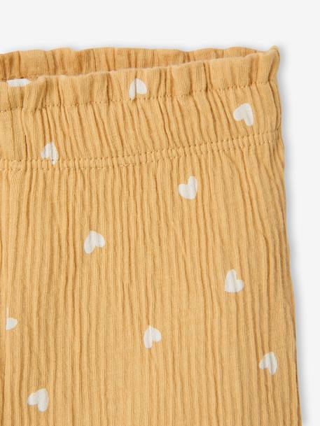 Pantalon large bébé fille jersey moutarde+rayé rose - vertbaudet enfant 