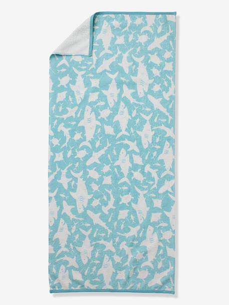 Beach / Bath Towel with Recycled Cotton mauve+mint green+printed blue+printed pink+striped blue - vertbaudet enfant 