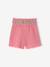 Cotton Gauze Shorts with Floral Belt for Babies apricot+ecru+sweet pink - vertbaudet enfant 
