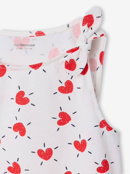 Sleeveless t-shirt for girls ecru+sage green - vertbaudet enfant 