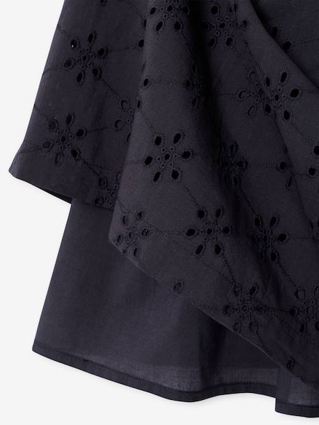 Girl's Embroidered Dress slate grey - vertbaudet enfant 