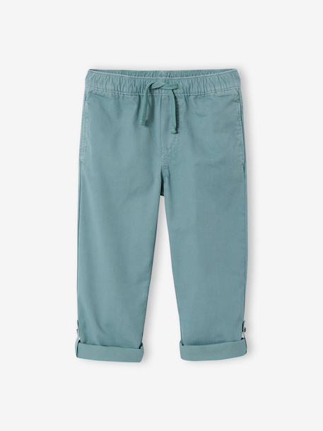 Turn-up trouser for boys emerald green - vertbaudet enfant 