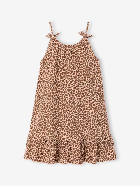 Girl's fine strap jersey dress beige - vertbaudet enfant 