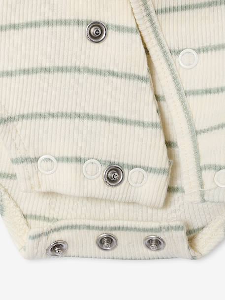 Pack of 2 customisable baby playsuits sage green - vertbaudet enfant 