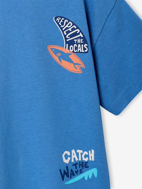 Boy's short-sleeved printed t-shirt medium blue - vertbaudet enfant 