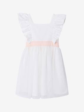 -Robe cérémonie fille satin de coton à volants