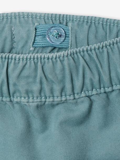 Turn-up trouser for boys emerald green - vertbaudet enfant 