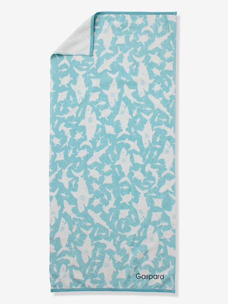 Beach / Bath Towel with Recycled Cotton mauve+mint green+printed blue+printed pink+striped blue - vertbaudet enfant 