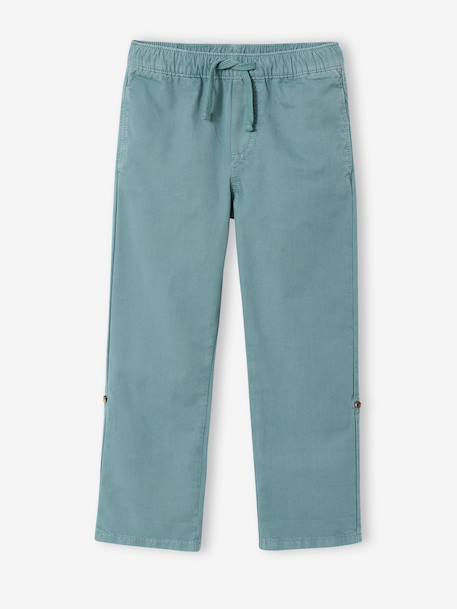 Turn-up trouser for boys emerald green - vertbaudet enfant 