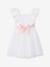 Robe cérémonie fille satin de coton à volants blanc+écru+rose pâle+vert sauge - vertbaudet enfant 