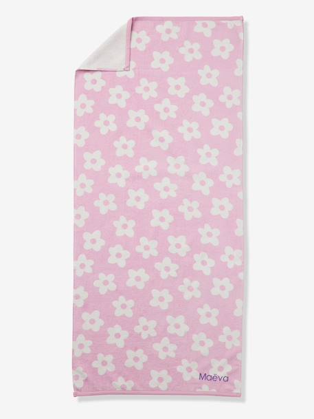 Serviette de bain / plage personnalisable, avec coton recyclé bleu imprimé+mauve+menthe+rayé bleu+rose imprimé - vertbaudet enfant 