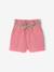 Cotton Gauze Shorts with Floral Belt for Babies apricot+ecru+sweet pink - vertbaudet enfant 