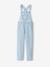 Girl's fine striped dungaree striped blue - vertbaudet enfant 