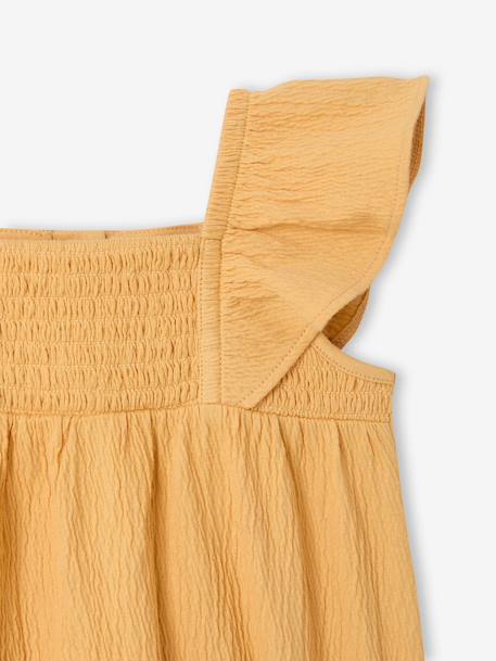 Baby girl sleepsuit in organic cotton aqua green+mustard - vertbaudet enfant 
