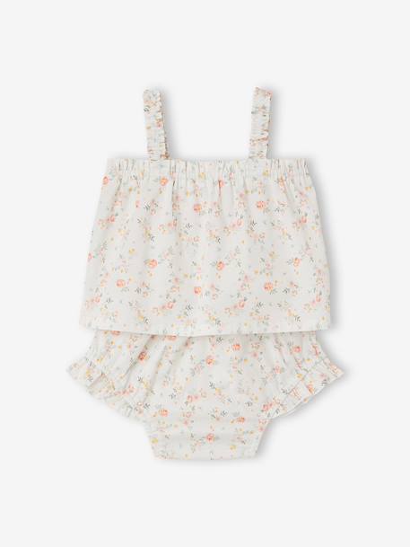 Set of top and knickers for baby girls ecru - vertbaudet enfant 