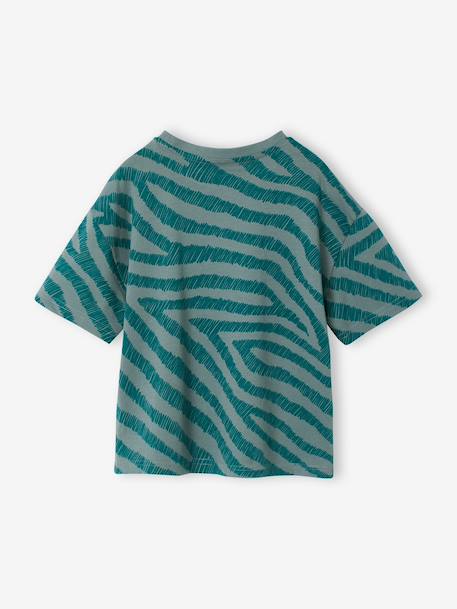 Boys' short-sleeved zebra t-shirt petrol blue - vertbaudet enfant 