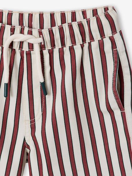 Boy's striped bermuda shorts striped red - vertbaudet enfant 
