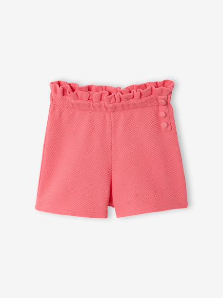 Fancy Knit T-Shirt & Shorts Set for Girls ecru+rose - vertbaudet enfant 