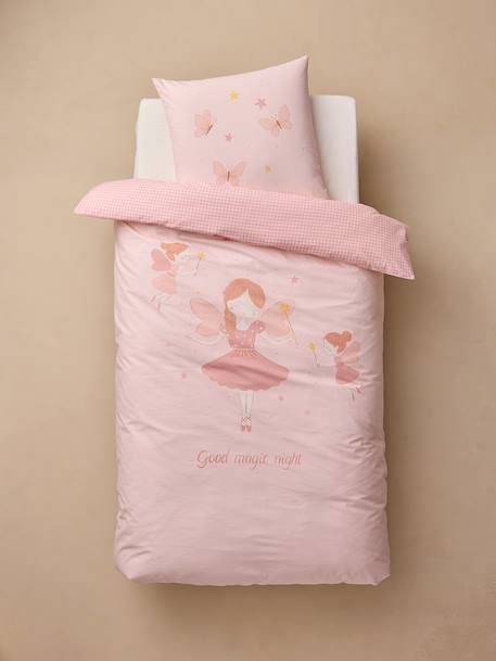 Duvet cover and pillowcase bedding set pale pink - vertbaudet enfant 