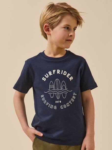 Short-sleeved T-shirt for kids navy blue - vertbaudet enfant 