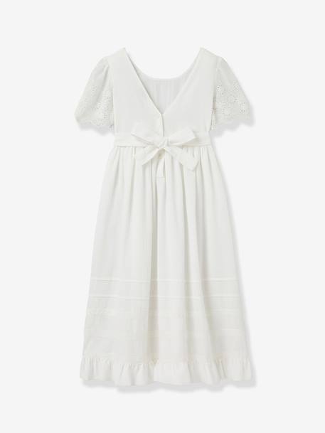 Girl's long dress white - vertbaudet enfant 