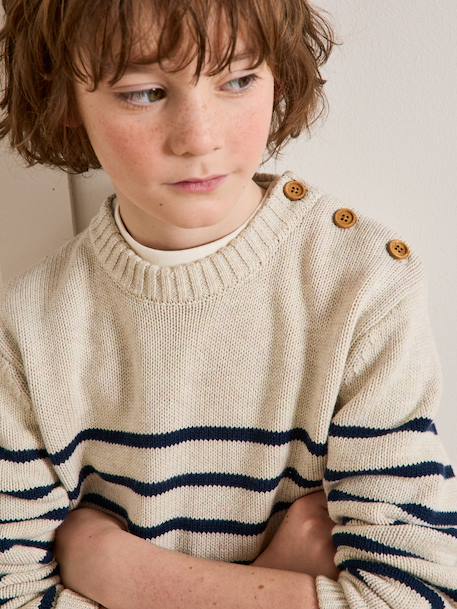 Striped jumper for boys striped blue - vertbaudet enfant 