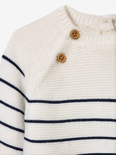 Striped sleepsuit for babies navy blue - vertbaudet enfant 