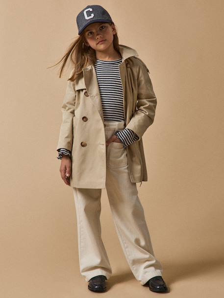 Trench coat with belt for children beige - vertbaudet enfant 