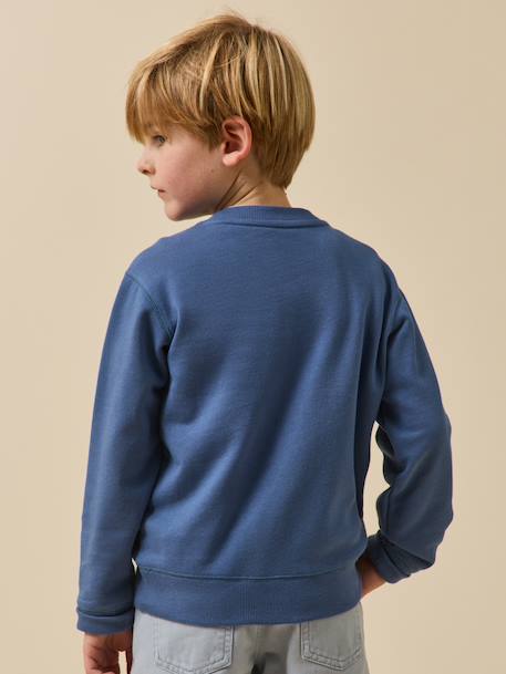 Sweatshirt with slogan in organic cotton denim blue - vertbaudet enfant 