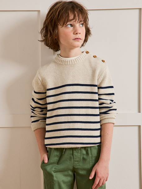 Striped jumper for boys striped blue - vertbaudet enfant 