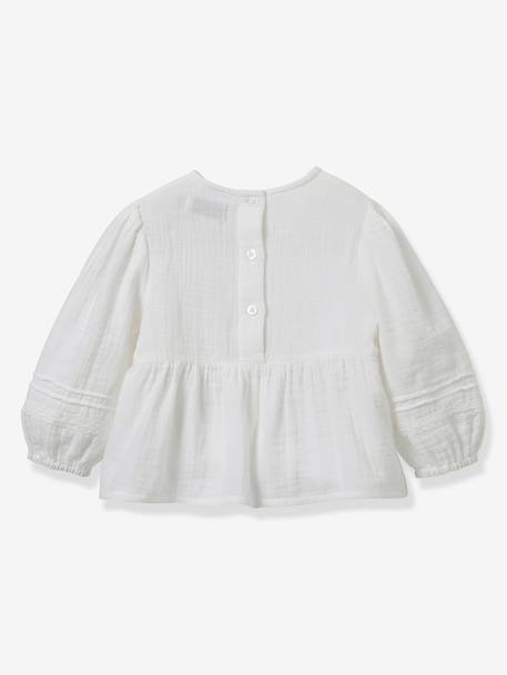 Cotton muslin blouse white - vertbaudet enfant 