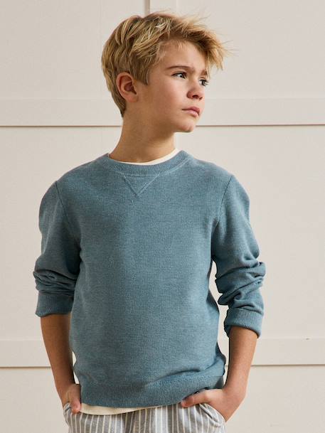 Soft boy's sweatshirt jumper slate blue - vertbaudet enfant 