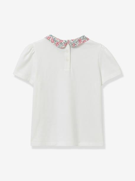 T-shirt with fancy collar in organic cotton light pink - vertbaudet enfant 