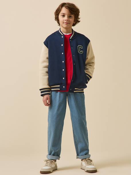Teddy jacket in college style navy blue - vertbaudet enfant 