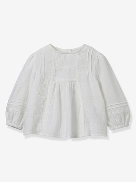 Blouse gaze de coton blanc - vertbaudet enfant 