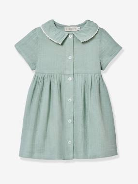 -Short cotton gauze dress
