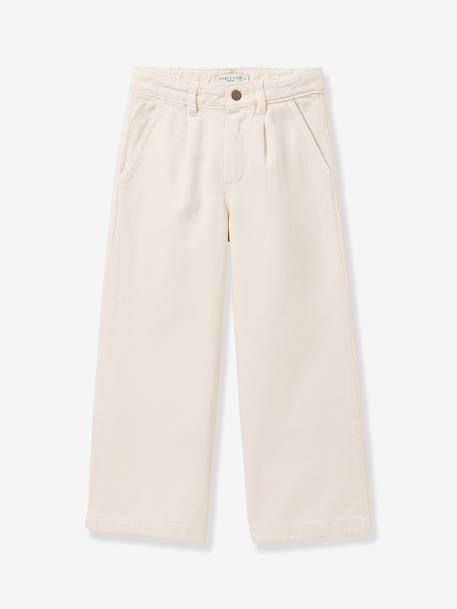 Wide twill trouser ecru - vertbaudet enfant 
