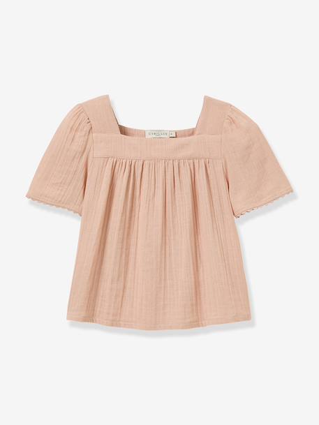 Blouse gaze coton bio rose pâle - vertbaudet enfant 